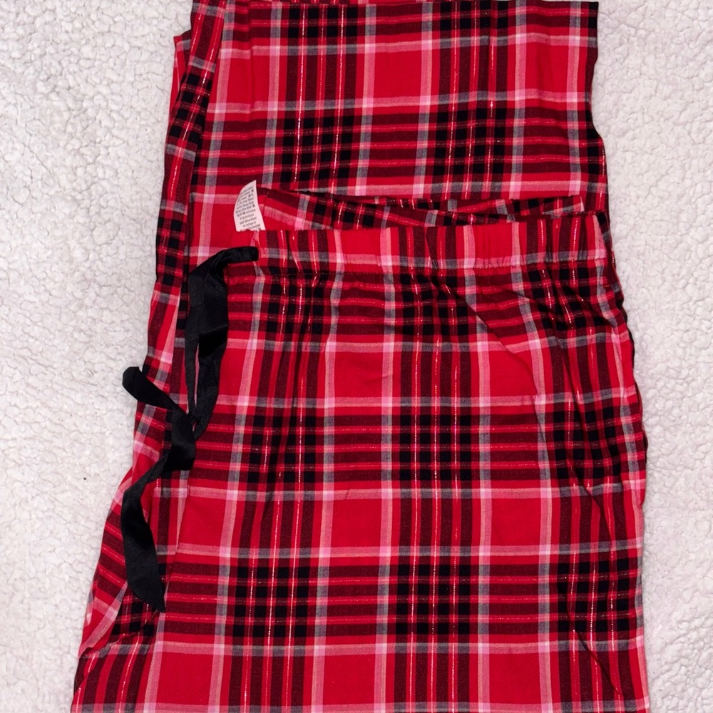 Victoria's Secret Red and Black Plaid 2PC Pajama Set